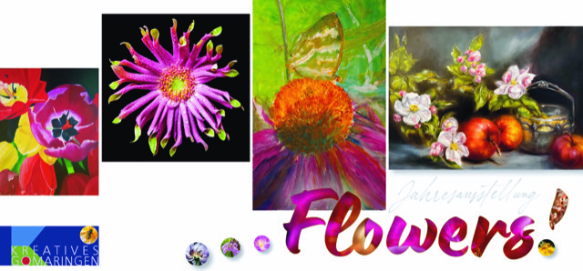 Verschiedene Blumen auf einer Postkarte